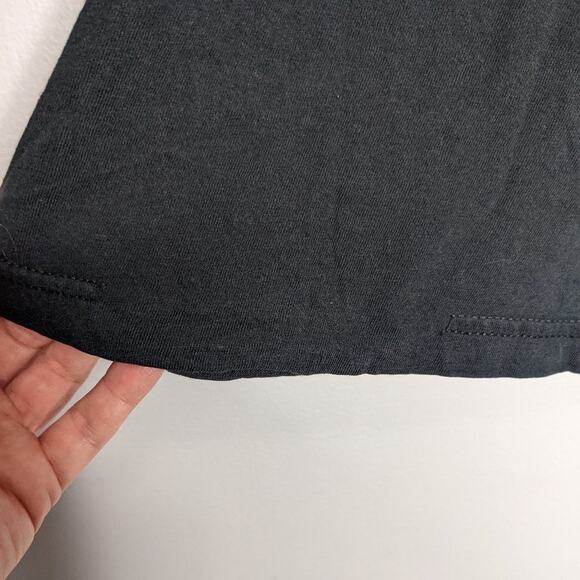 Nirvana Black Graphic Print Baseball T-Shirt 3/4 Sleeve Smiley Face Crewneck - Picture 5 of 5